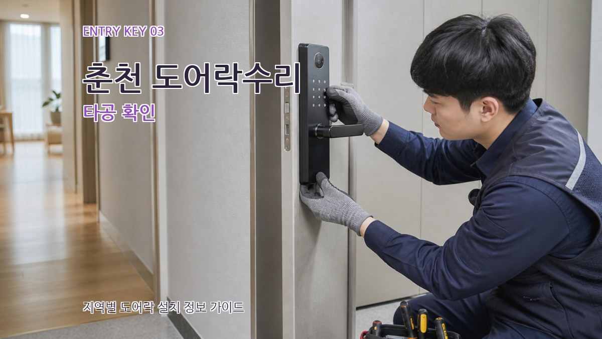 춘천 도어락수리 타공 확인