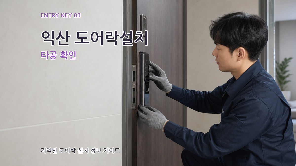 익산 도어락설치 타공 확인
