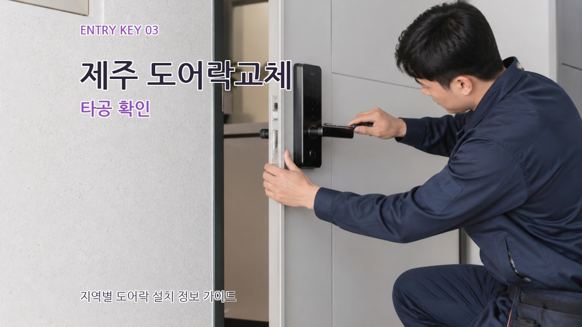 제주 도어락교체 타공 확인