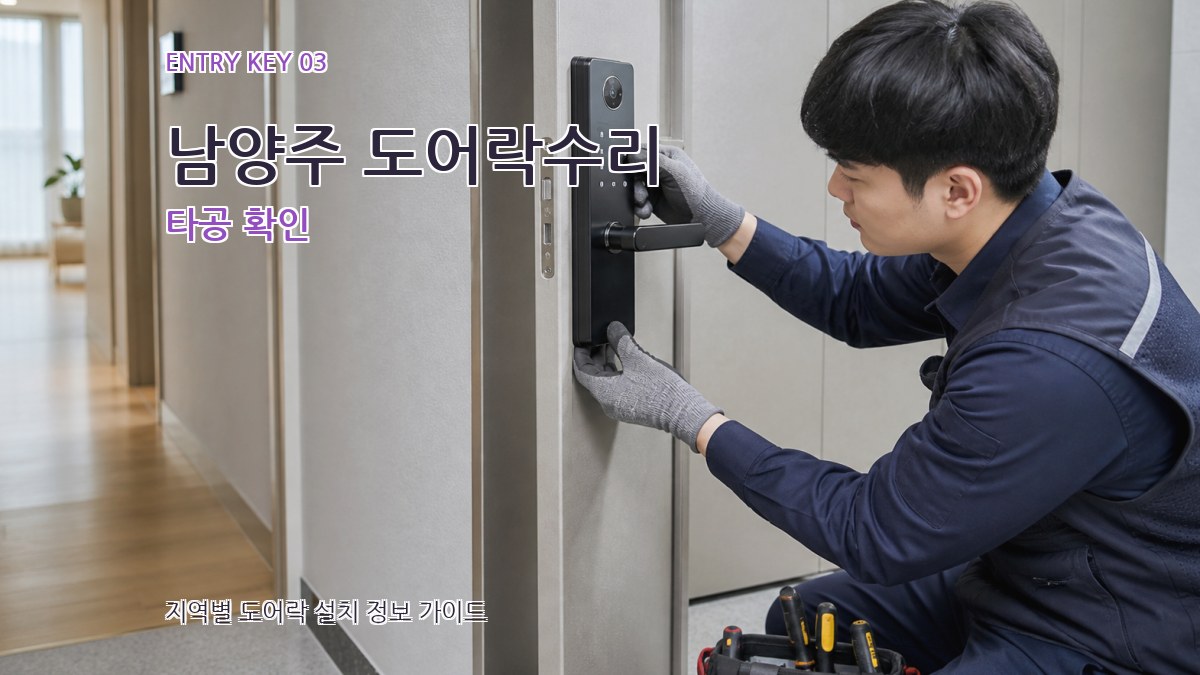 남양주 도어락수리 타공 확인
