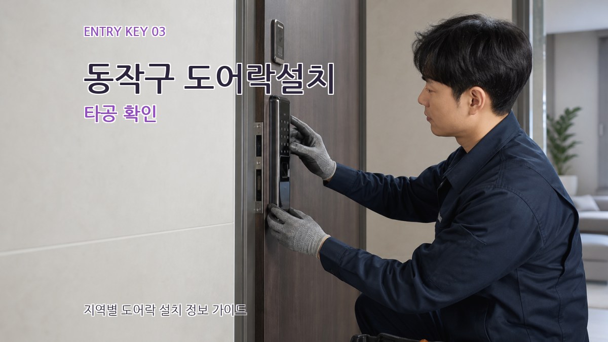 동작구 도어락설치 타공 확인