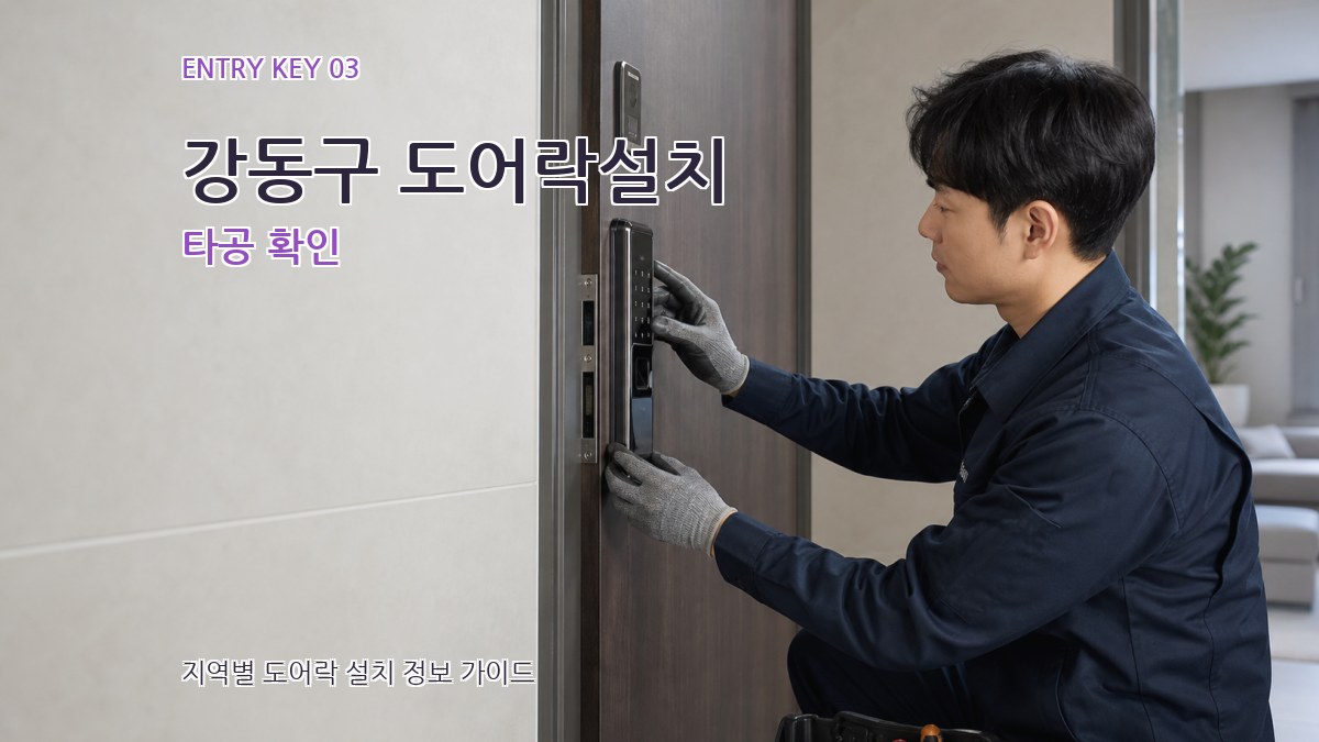 강동구 도어락설치 타공 확인