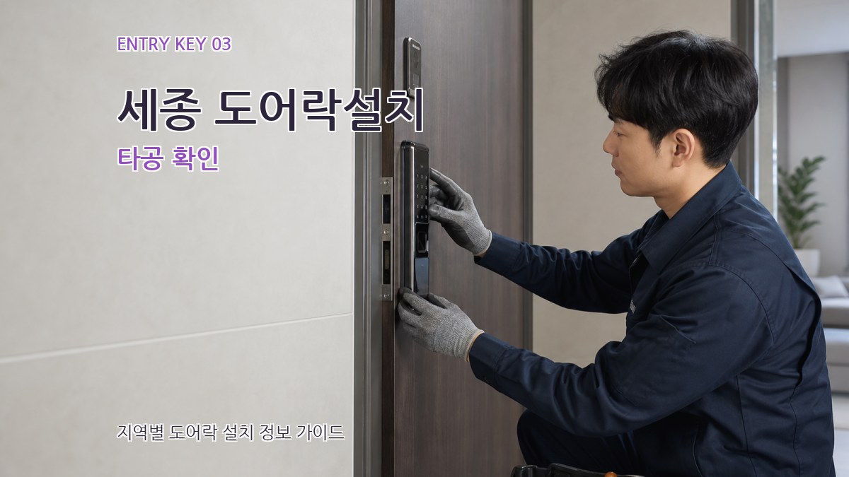 세종 도어락설치 타공 확인