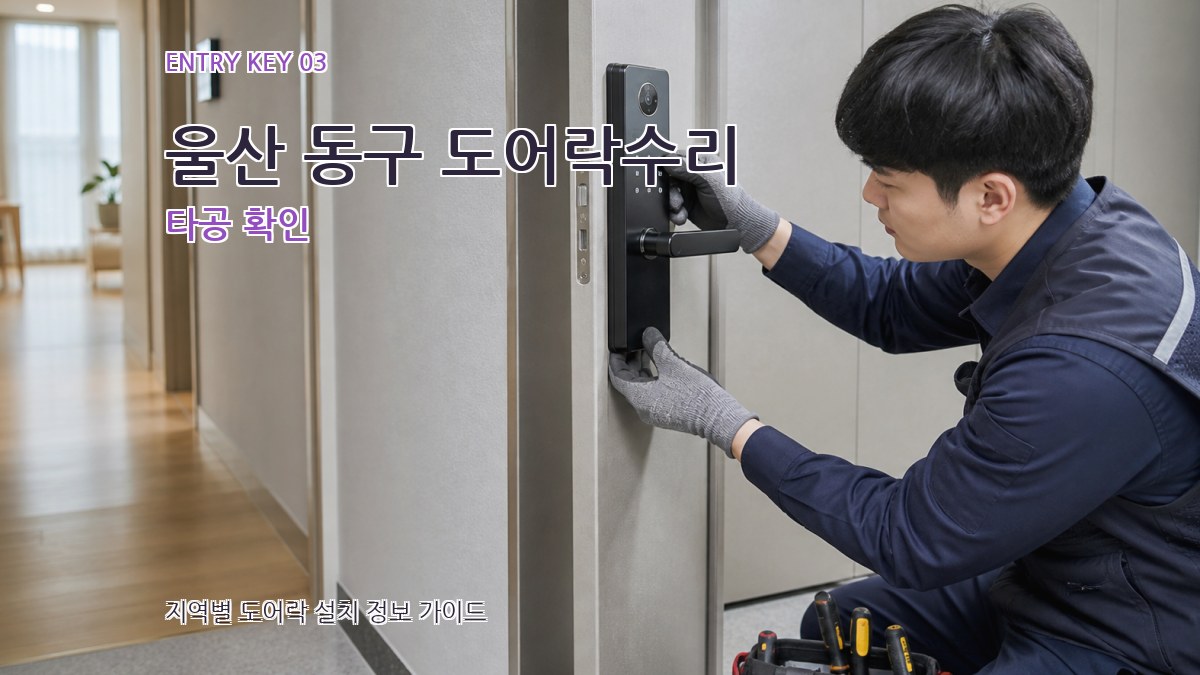 울산 동구 도어락수리 타공 확인