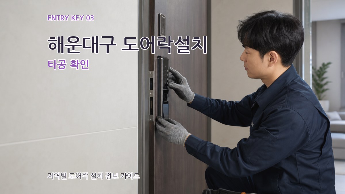 해운대구 도어락설치 타공 확인