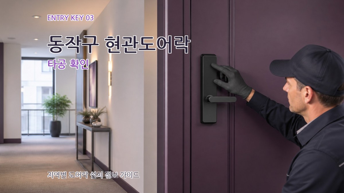동작구 현관도어락 타공 확인