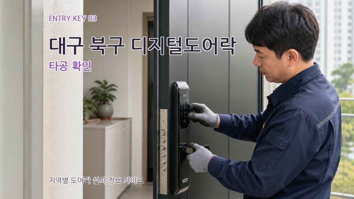 대구 북구 디지털도어락 타공 확인