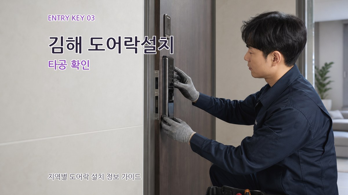 김해 도어락설치 타공 확인