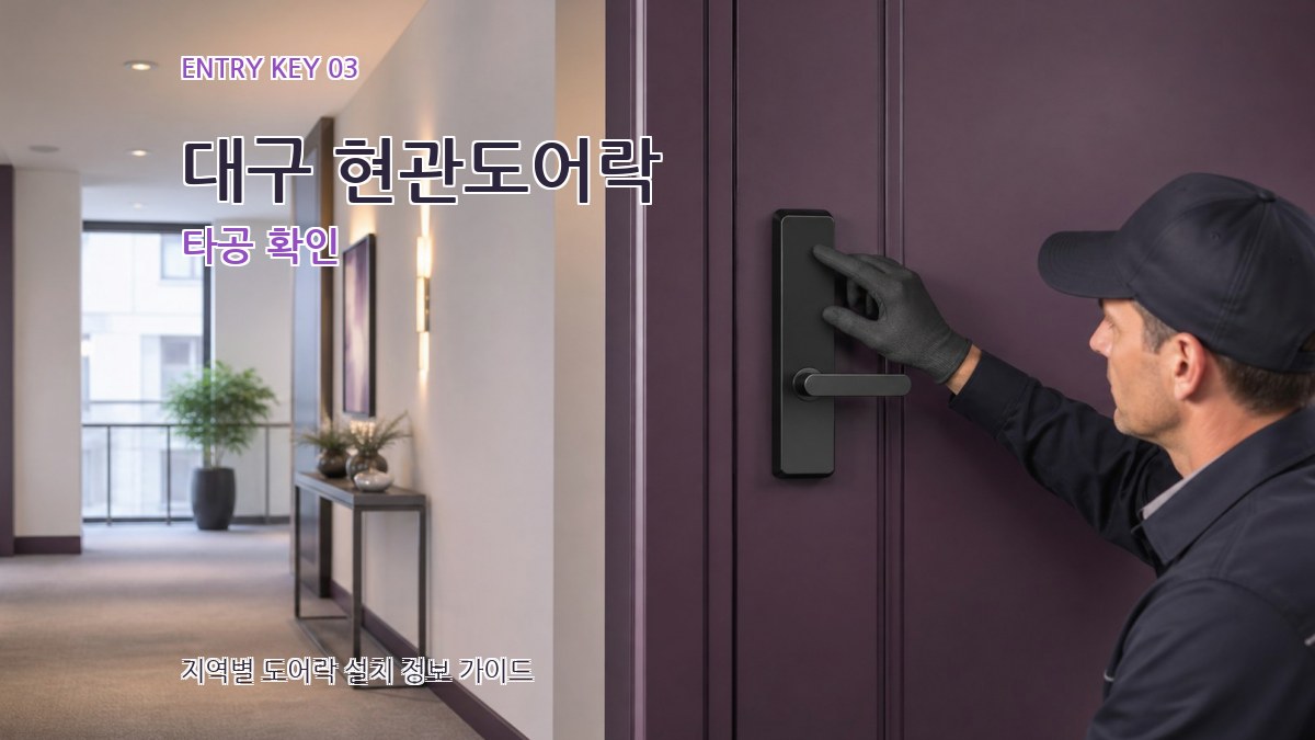 대구 현관도어락 타공 확인
