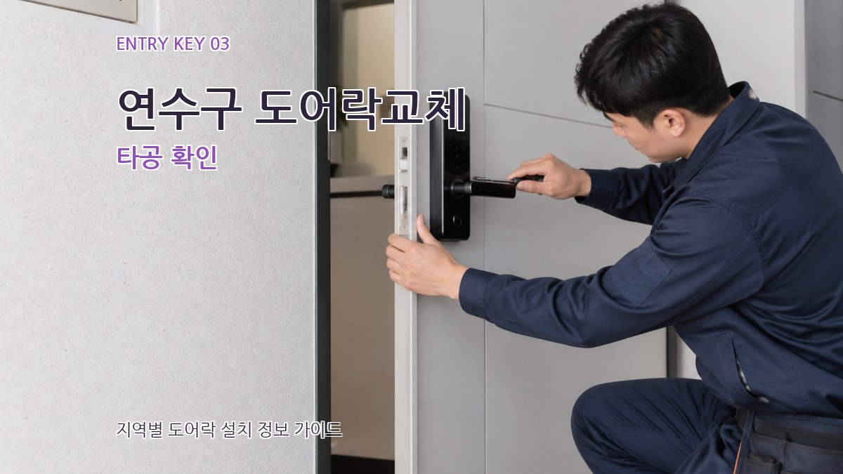 연수구 도어락교체 타공 확인
