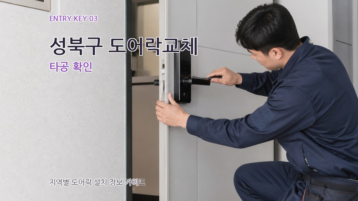 성북구 도어락교체 타공 확인