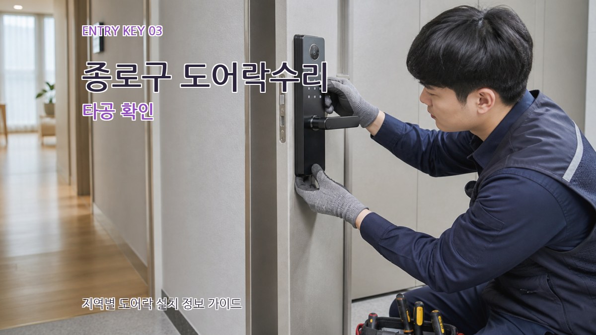 종로구 도어락수리 타공 확인