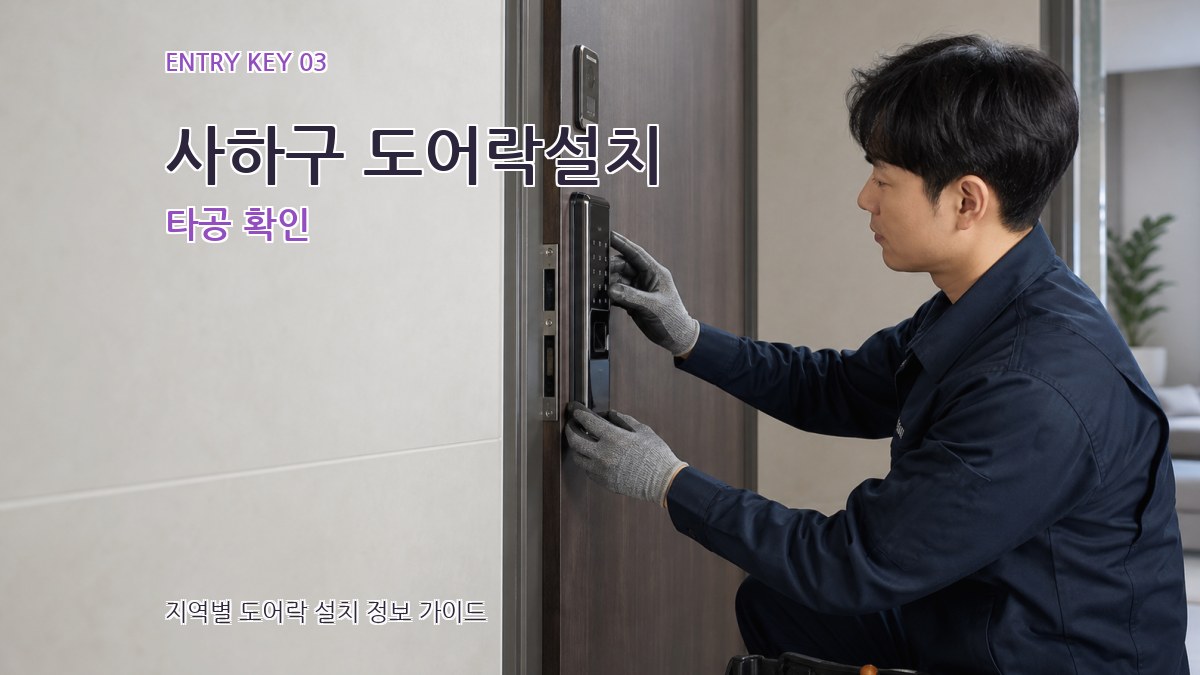 사하구 도어락설치 타공 확인