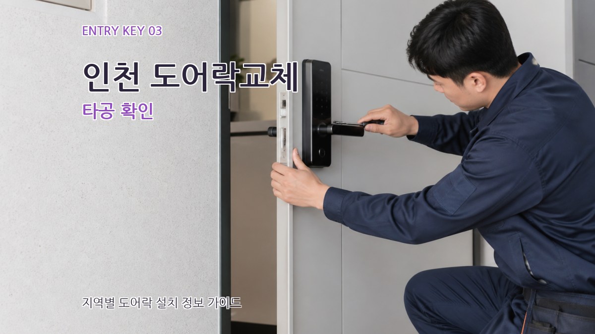 인천 도어락교체 타공 확인