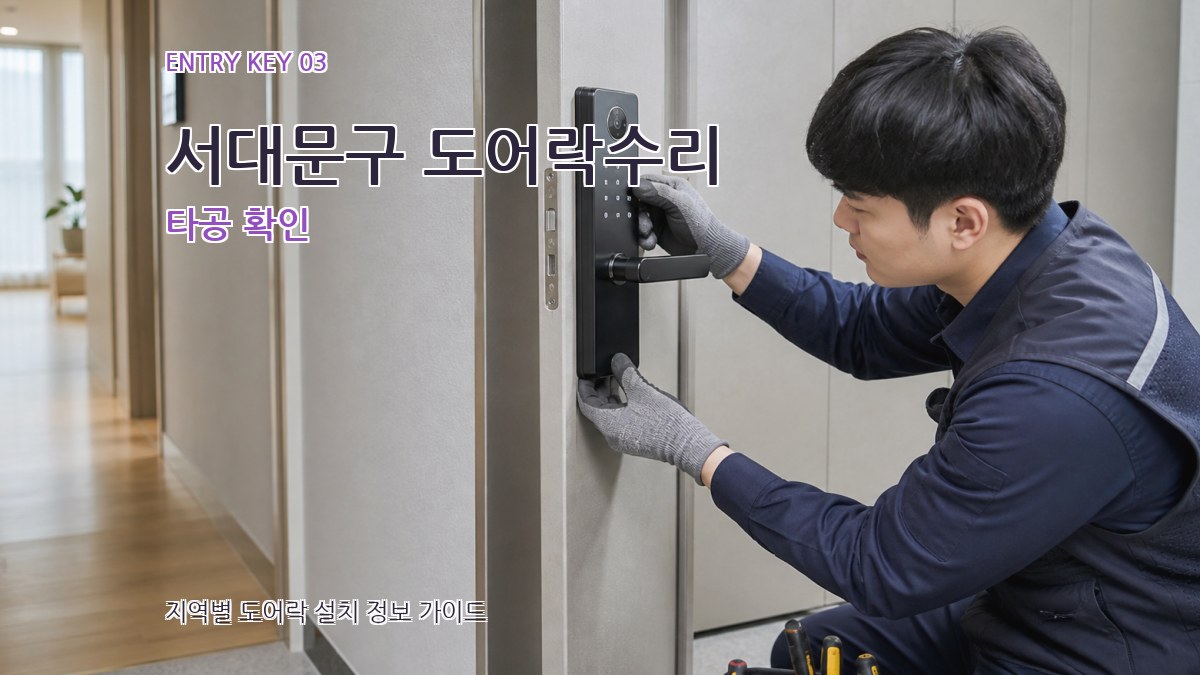 서대문구 도어락수리 타공 확인