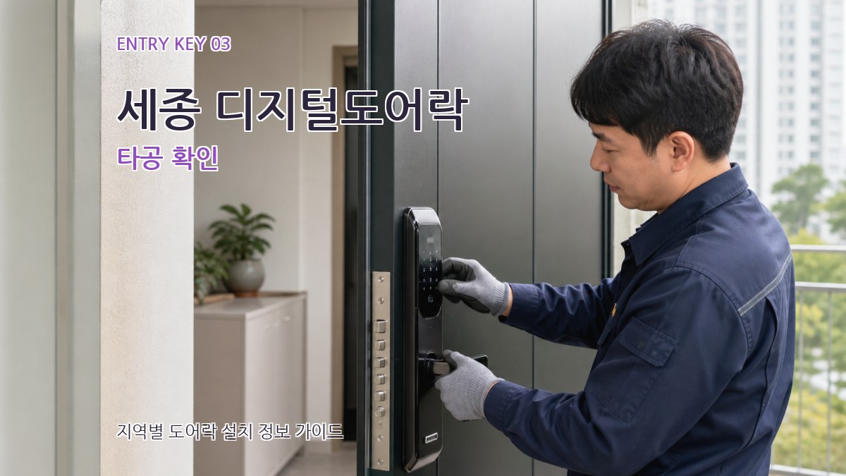 세종 디지털도어락 타공 확인