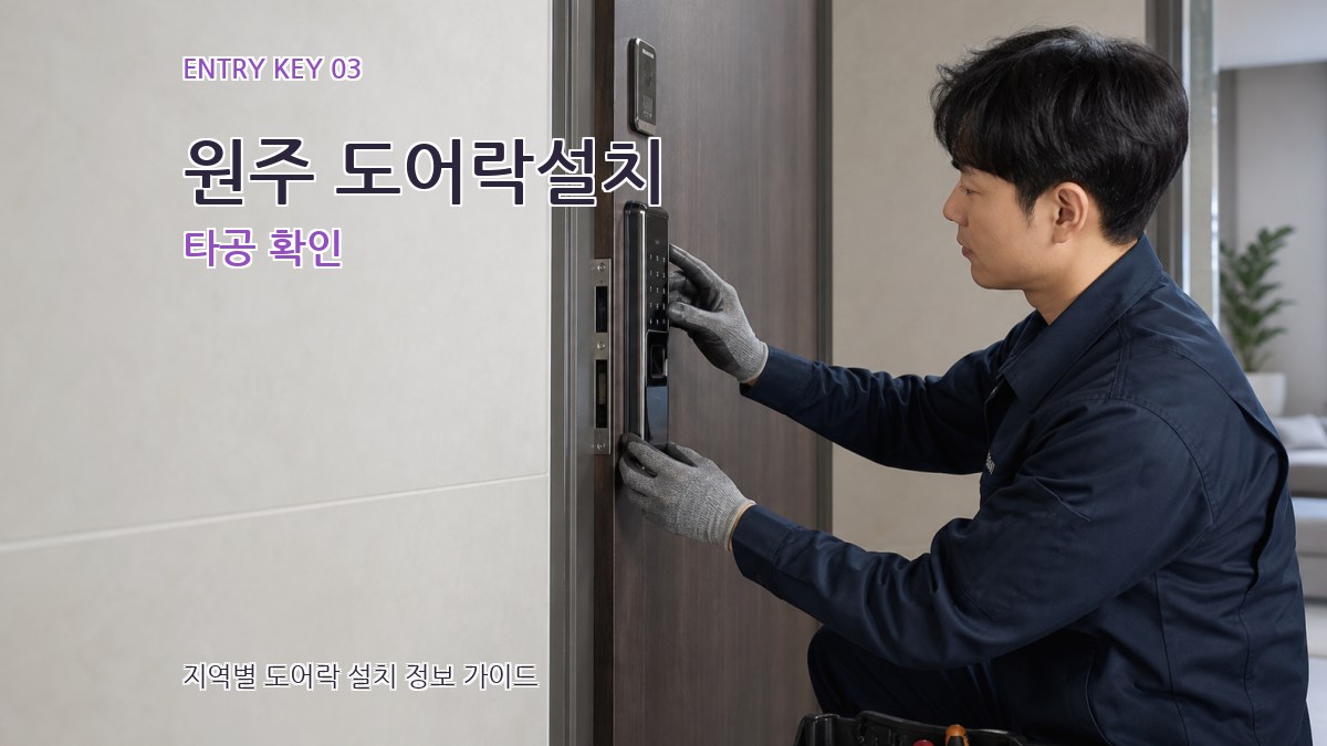 원주 도어락설치 타공 확인