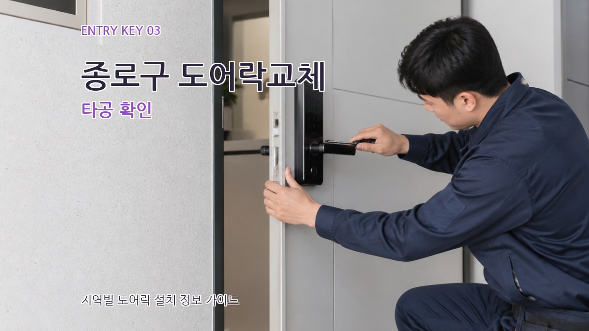 종로구 도어락교체 타공 확인