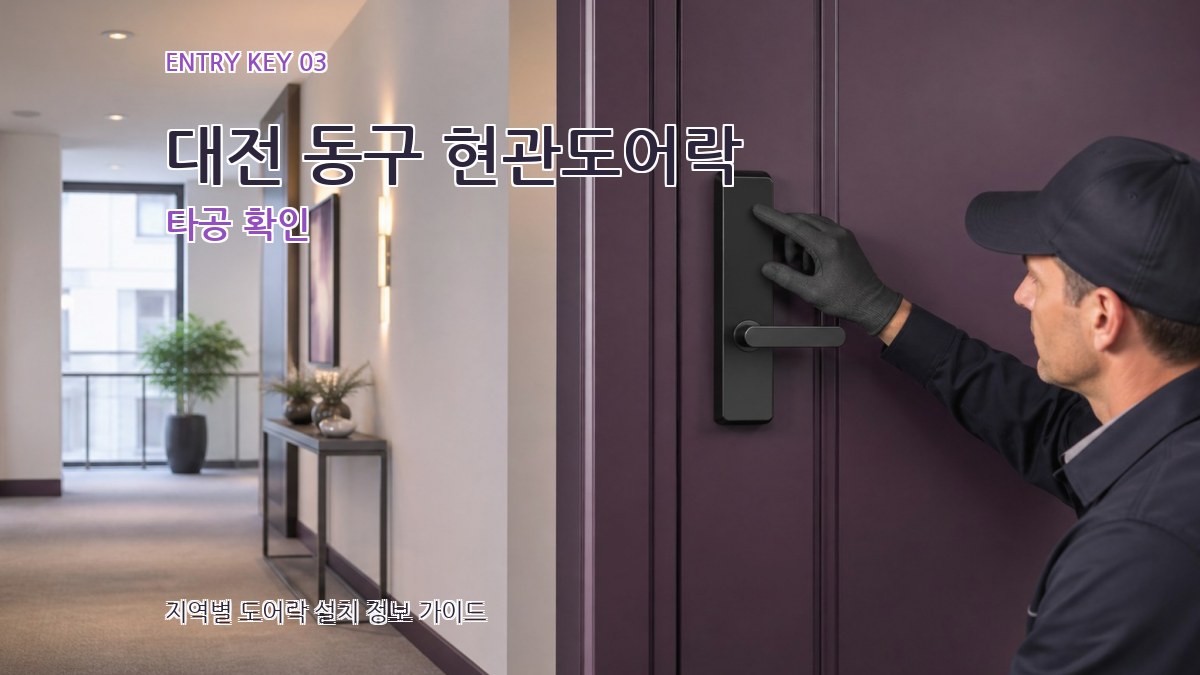 대전 동구 현관도어락 타공 확인