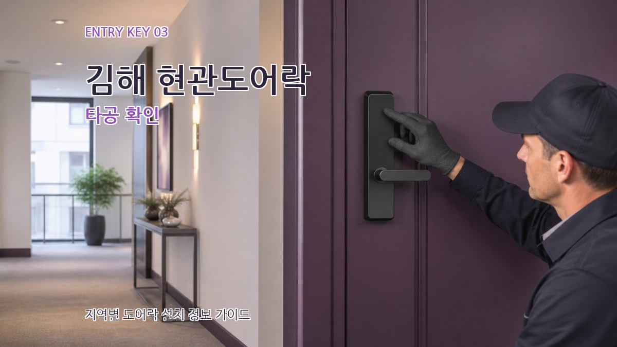 김해 현관도어락 타공 확인