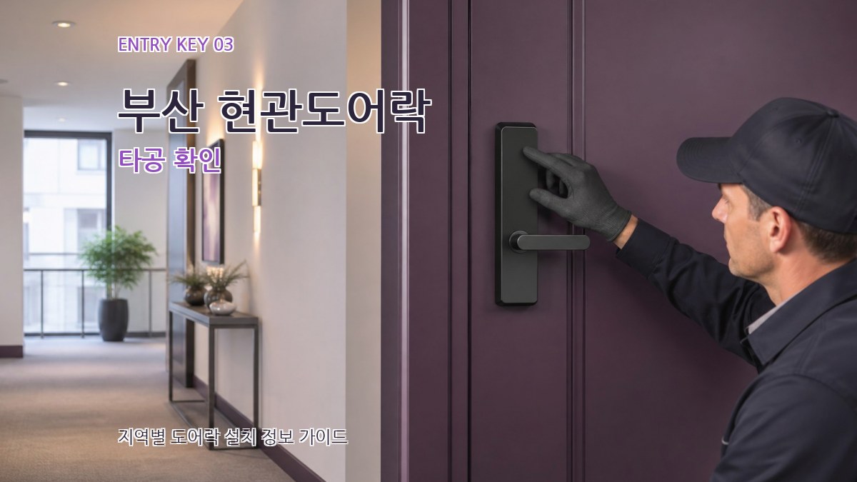 부산 현관도어락 타공 확인