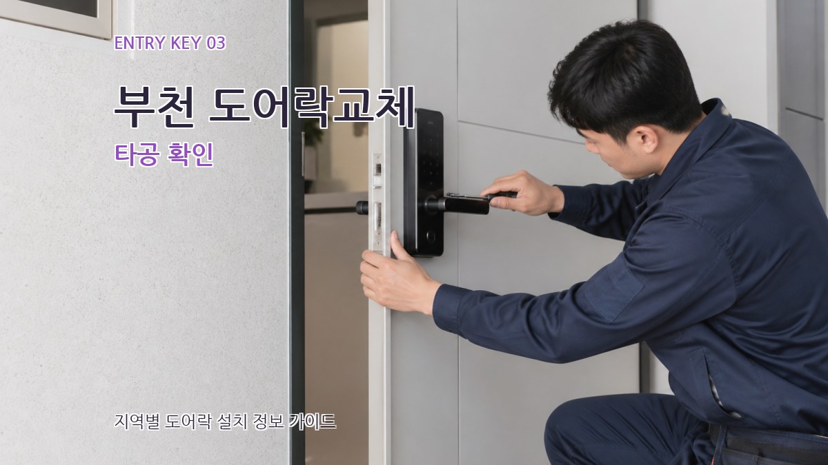 부천 도어락교체 타공 확인