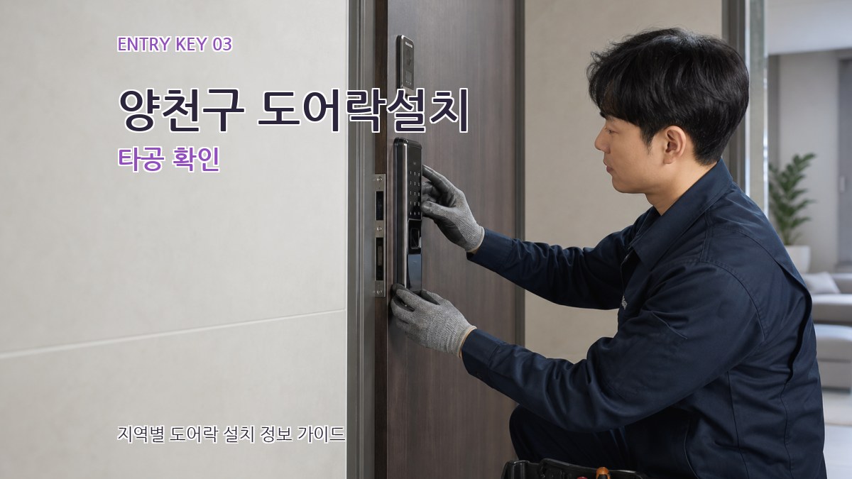 양천구 도어락설치 타공 확인