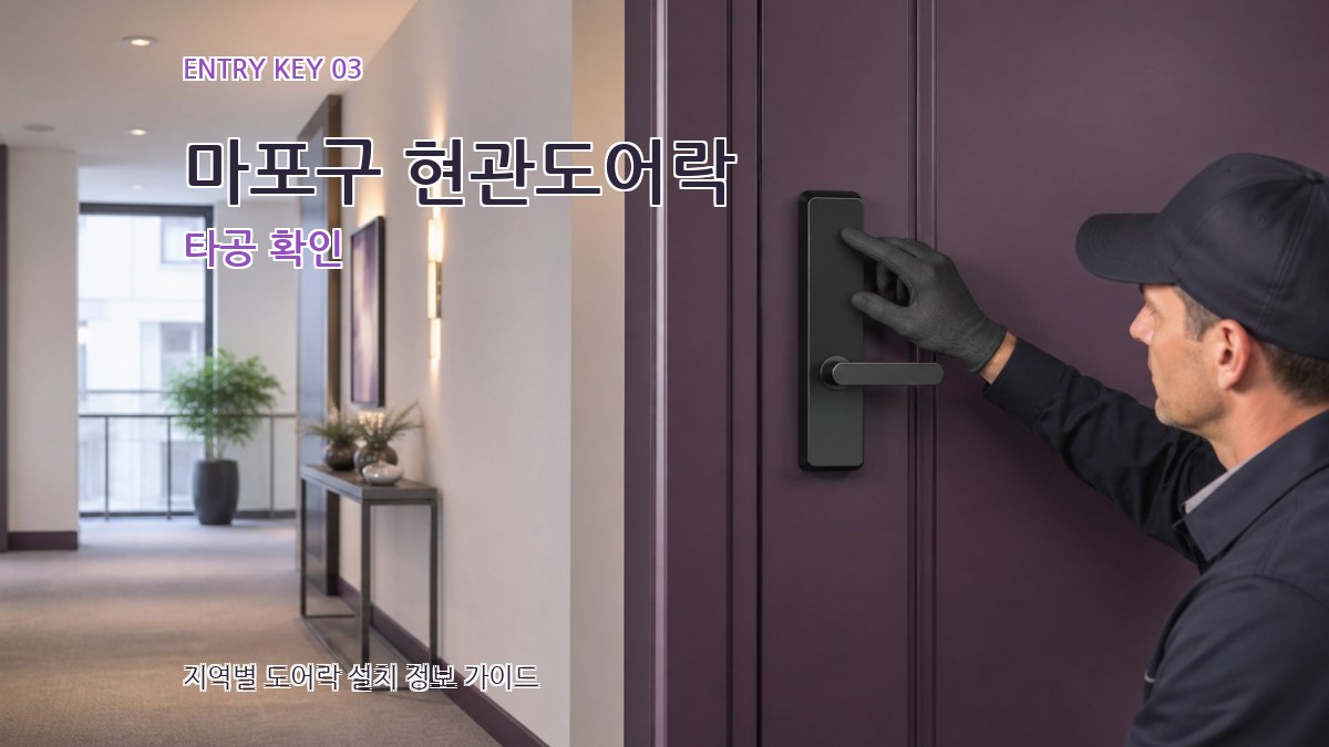 마포구 현관도어락 타공 확인