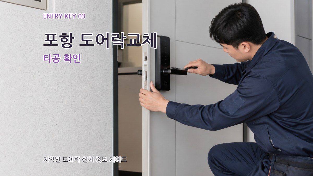 포항 도어락교체 타공 확인