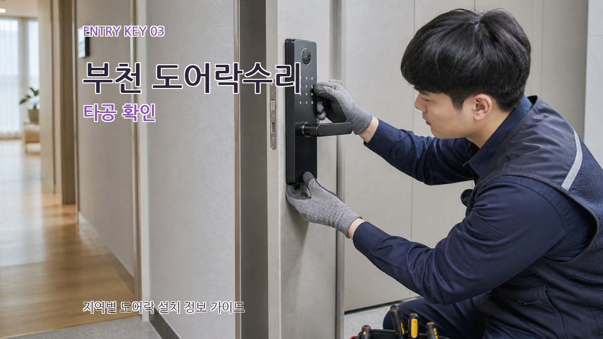 부천 도어락수리 타공 확인