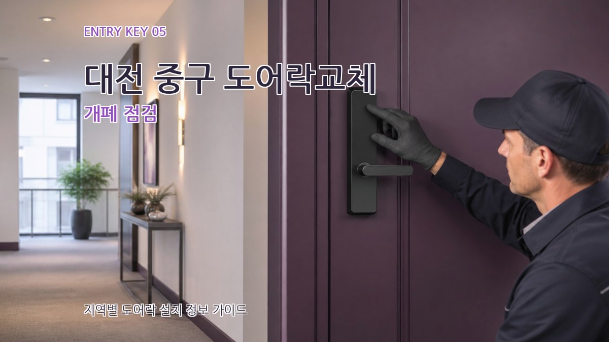 대전 중구 도어락교체 개폐 점검