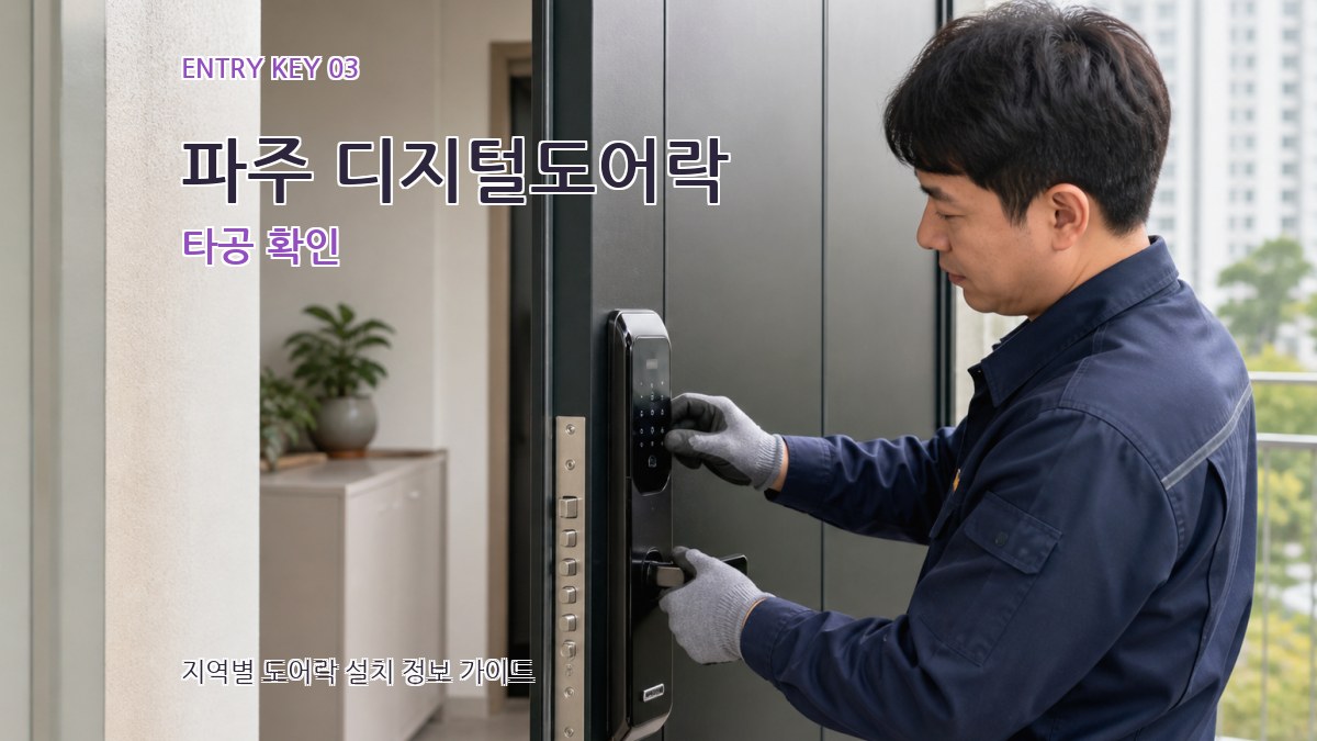 파주 디지털도어락 타공 확인
