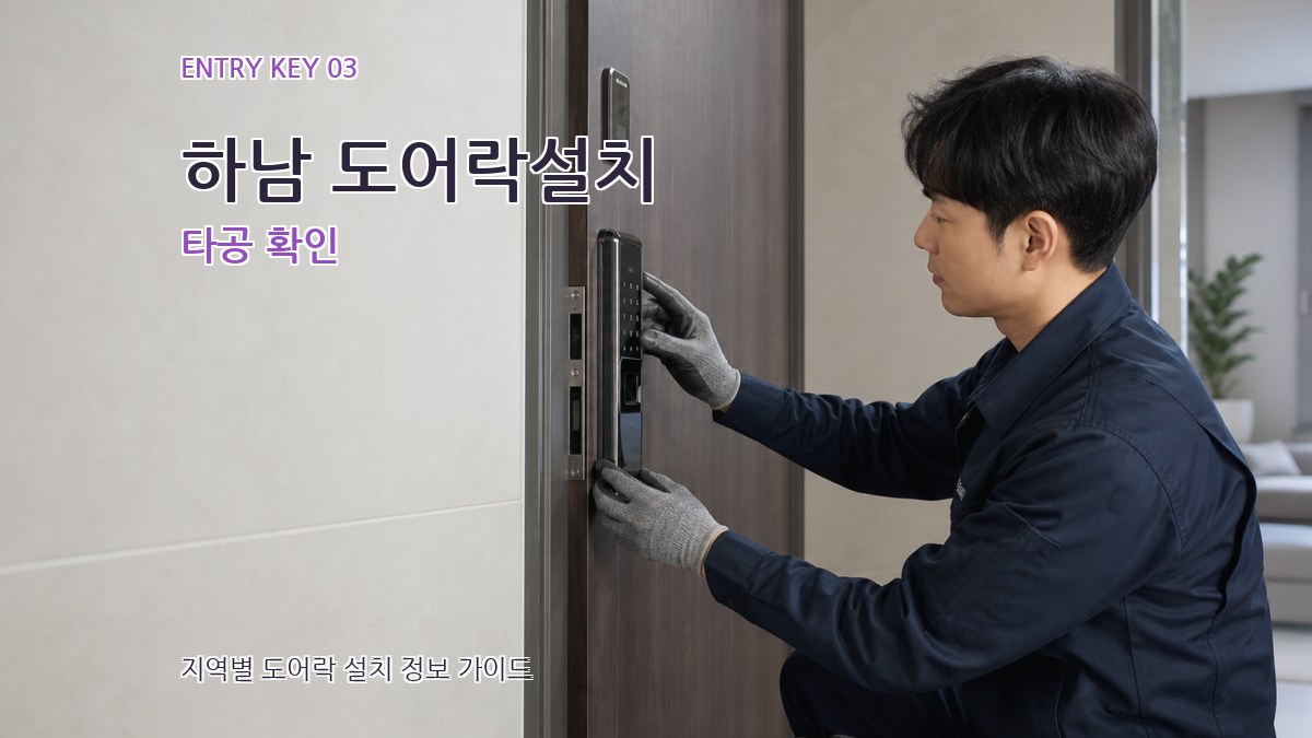 하남 도어락설치 타공 확인