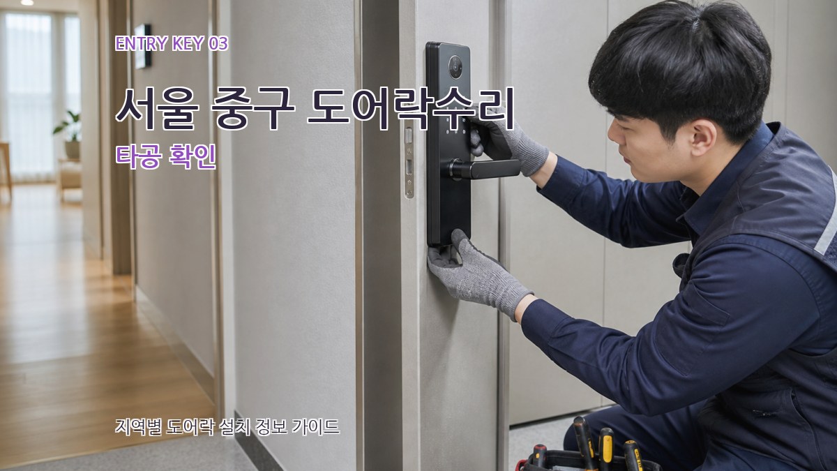 서울 중구 도어락수리 타공 확인