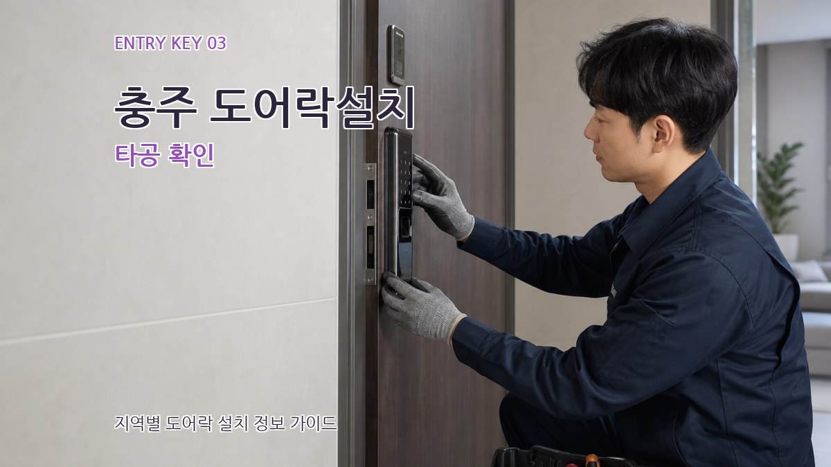 충주 도어락설치 타공 확인