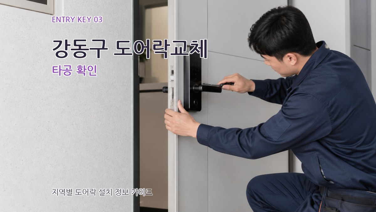 강동구 도어락교체 타공 확인