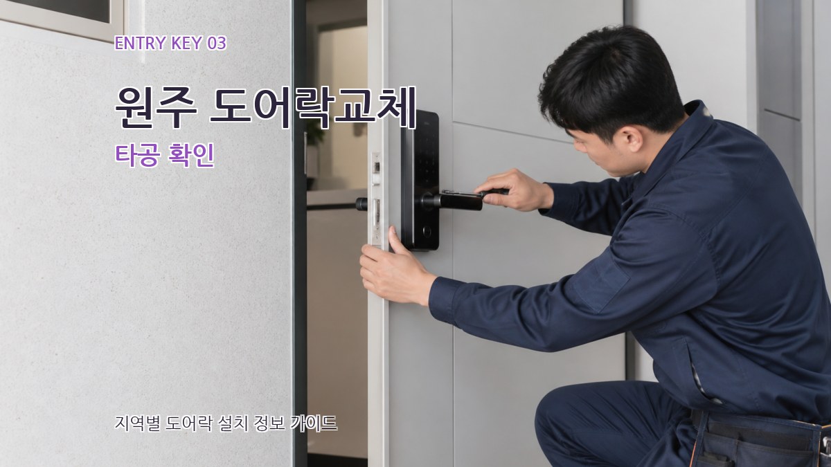 원주 도어락교체 타공 확인