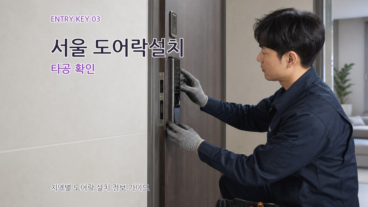 서울 도어락설치 타공 확인