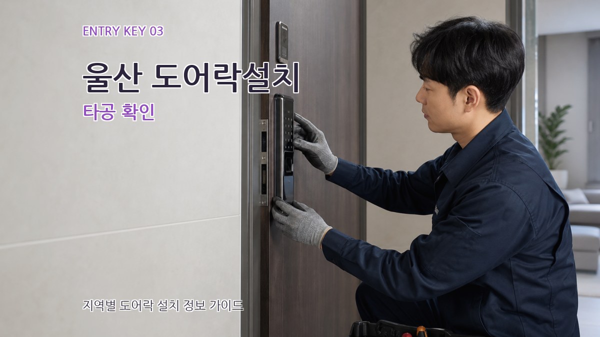 울산 도어락설치 타공 확인