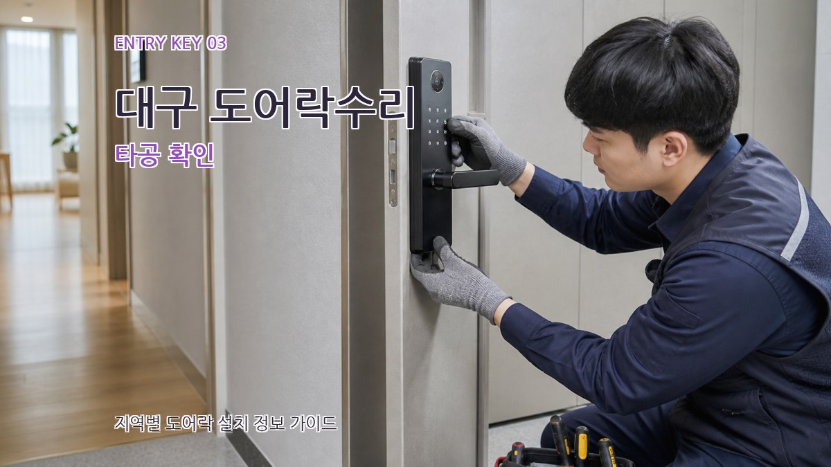대구 도어락수리 타공 확인