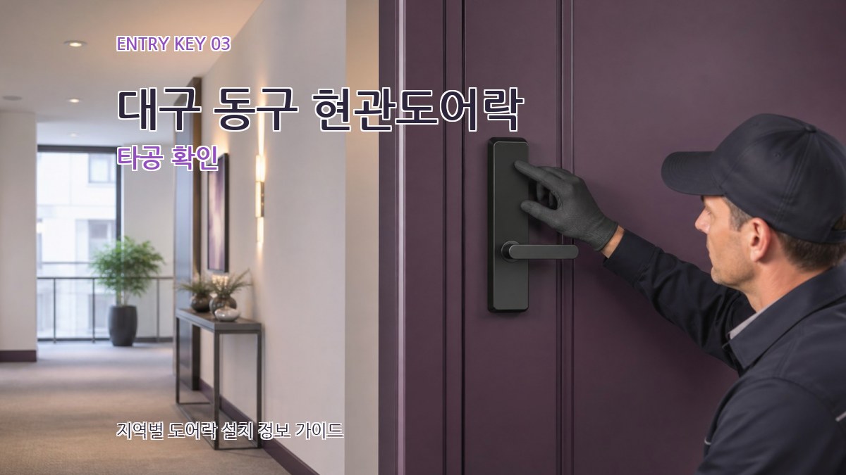 대구 동구 현관도어락 타공 확인