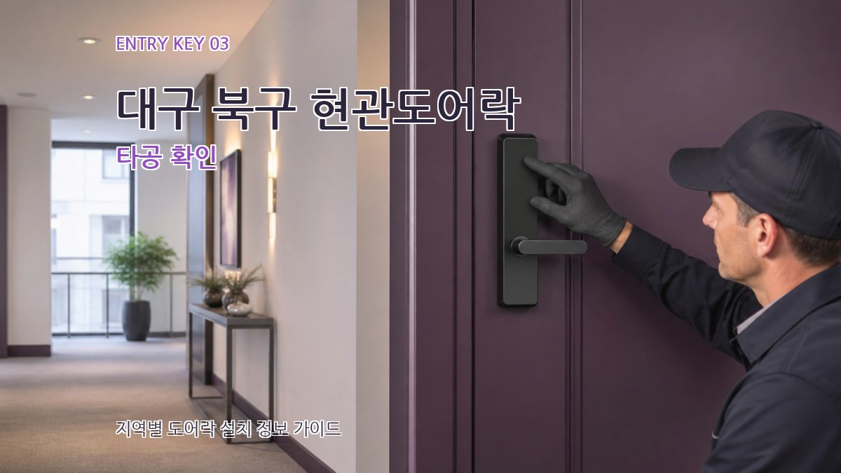 대구 북구 현관도어락 타공 확인