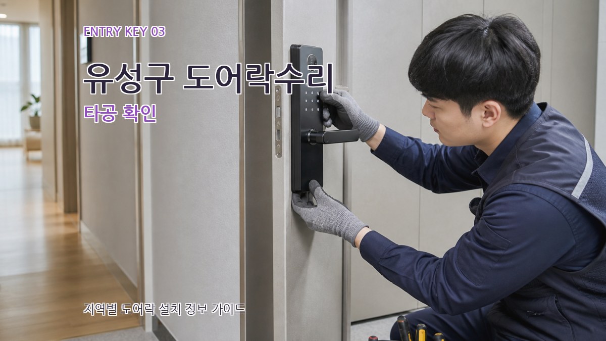 유성구 도어락수리 타공 확인