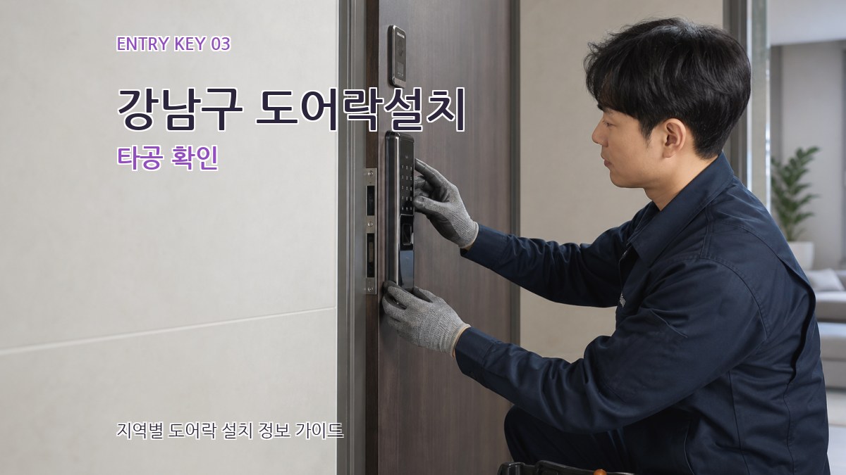 강남구 도어락설치 타공 확인