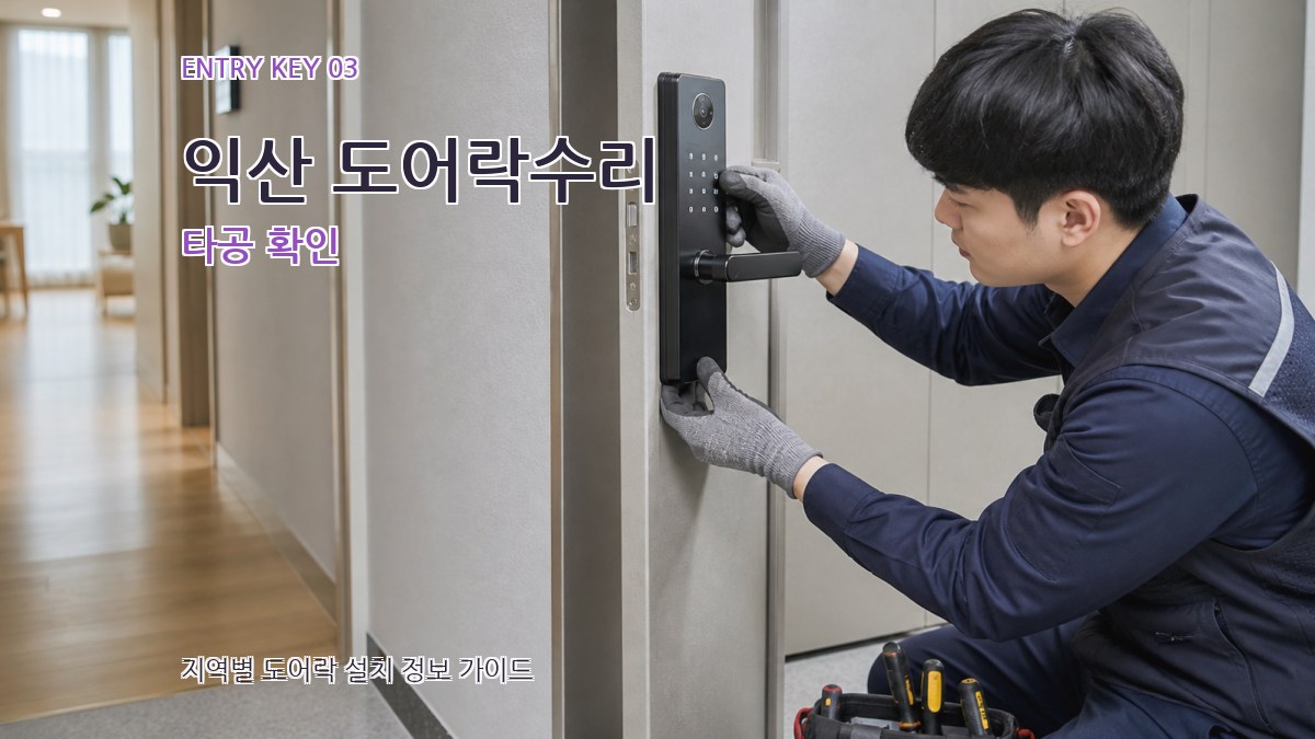 익산 도어락수리 타공 확인