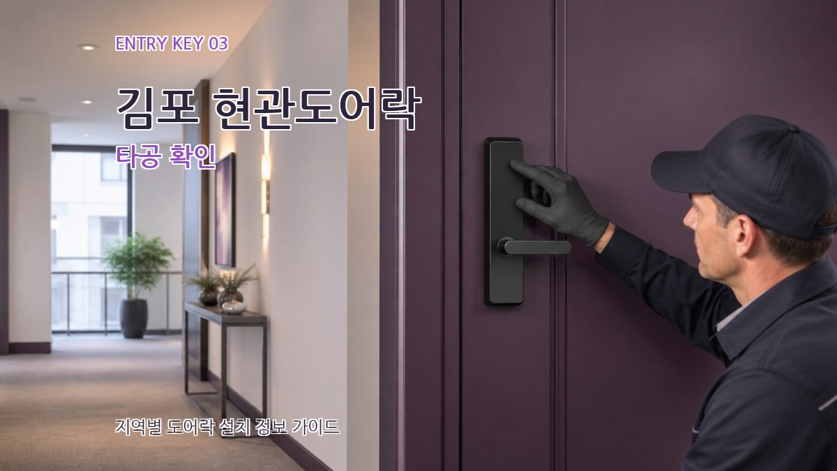 김포 현관도어락 타공 확인