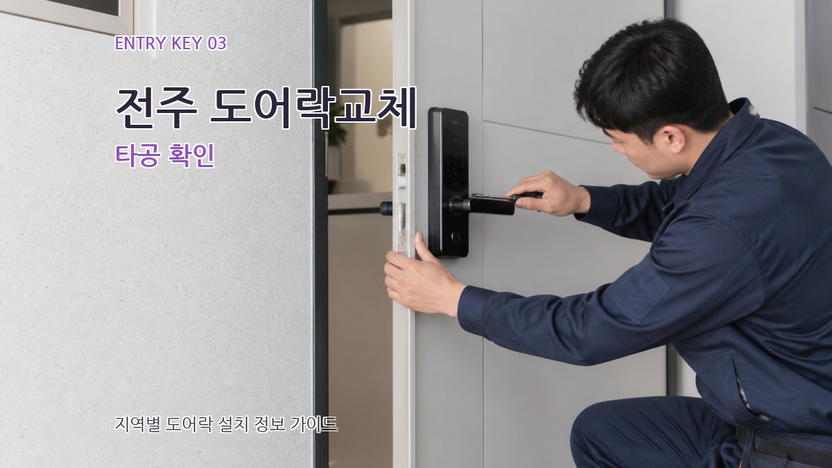 전주 도어락교체 타공 확인