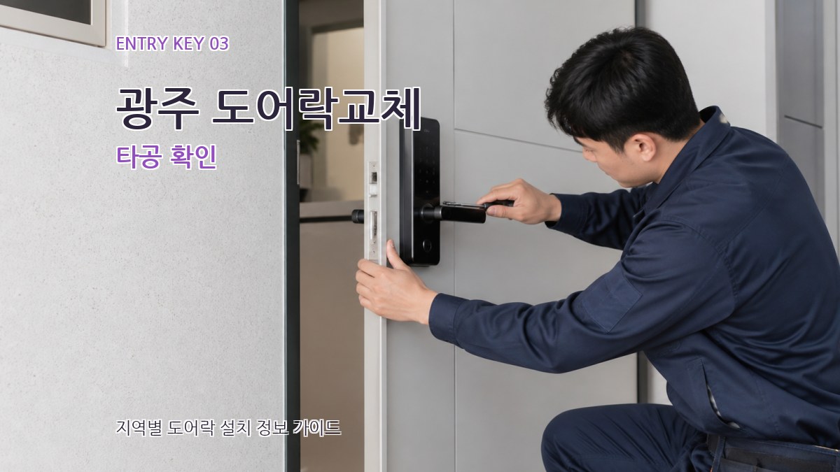 광주 도어락교체 타공 확인
